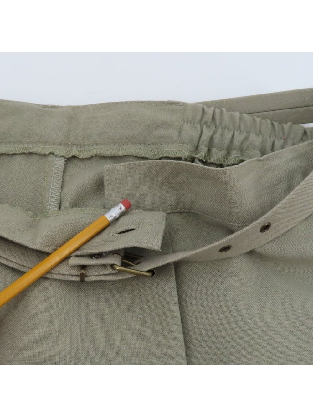 VTG Marshall Women 16 Green Sheer Mesh Collared Shirt Shorts 2 Piece Set Safari - Picture 15 of 16